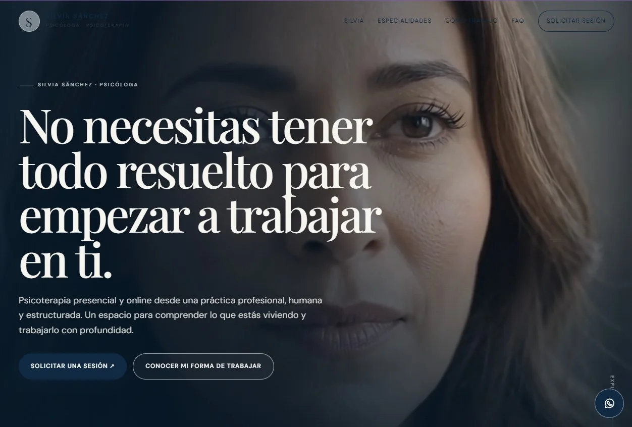 Portada del sitio de Silvia Sánchez